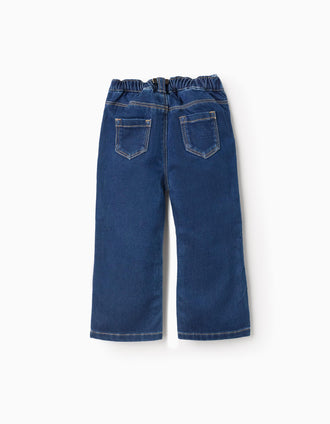Flared Denim Trousers in Comfort Denim for Baby Girls, Blue