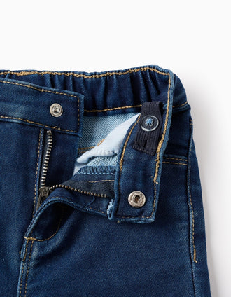 Flared Denim Trousers in Comfort Denim for Baby Girls, Blue