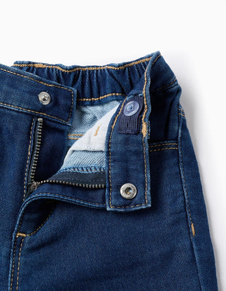 Flared Denim Trousers in Comfort Denim for Baby Girls, Blue