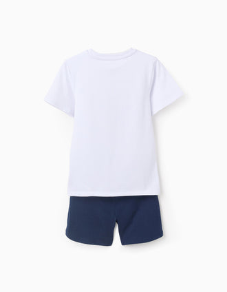 Pijama de Algodão para Menino 'Os Vingadores', Branco/Azul