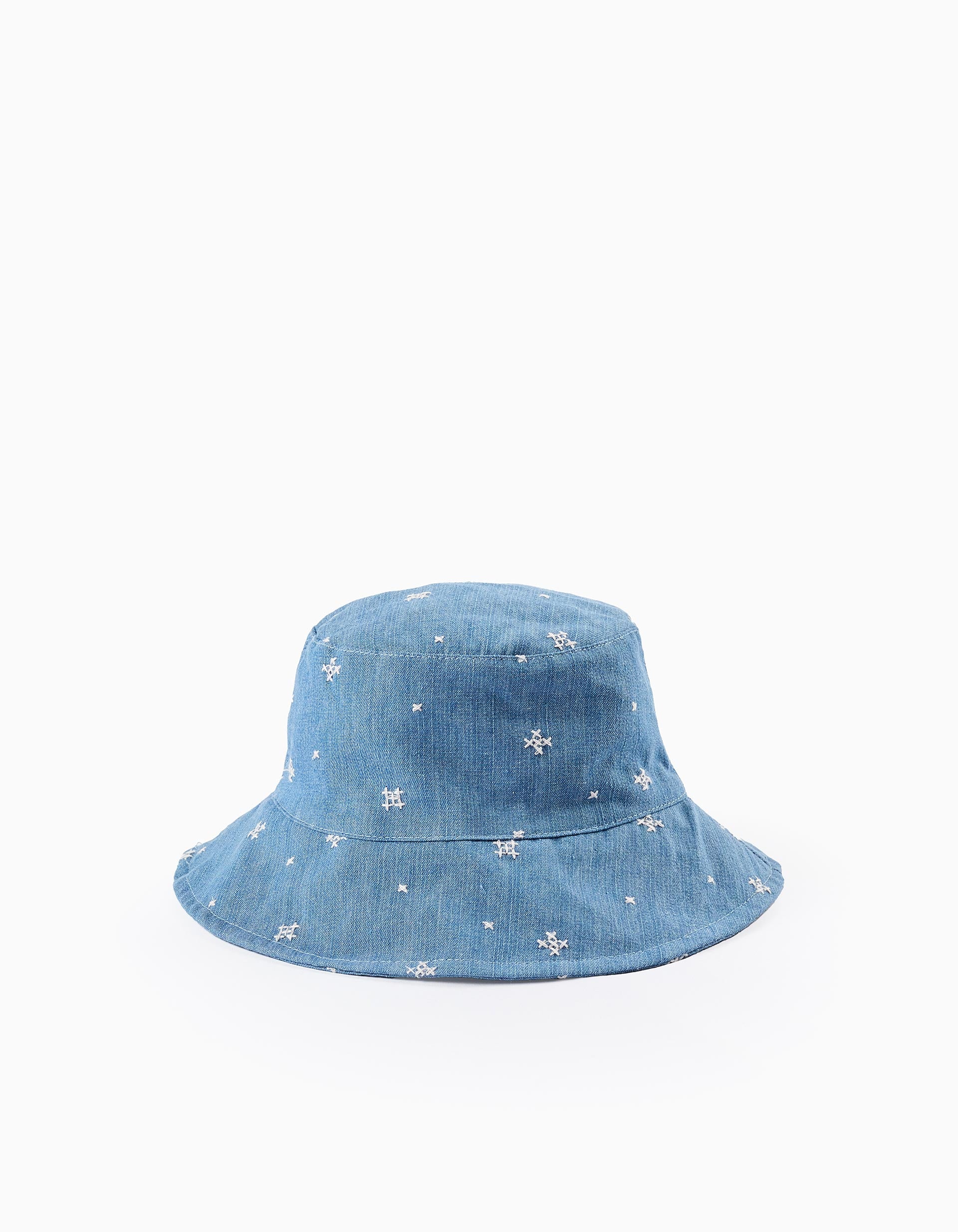 Hat with Embroidery for Babies and Girls, Blue