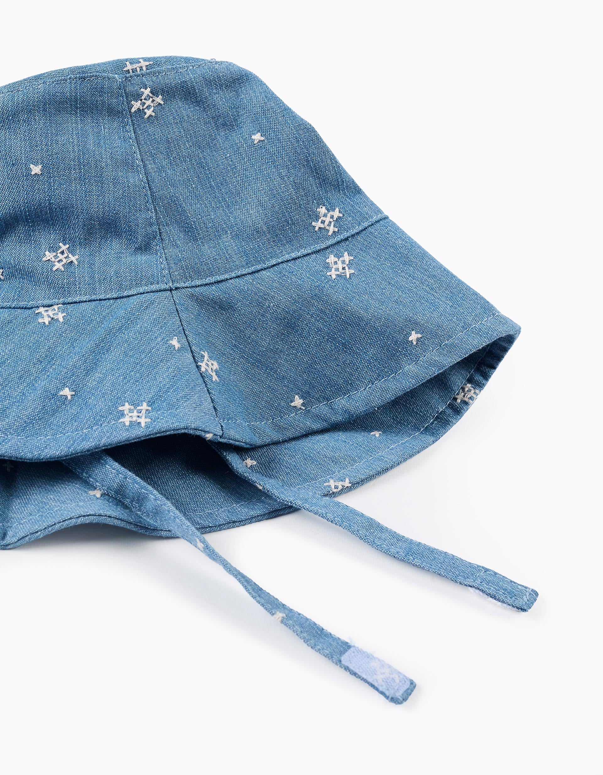 Hat with Embroidery for Babies and Girls, Blue