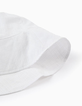 Sombrero de Tejido Dobby para Niña, Blanco