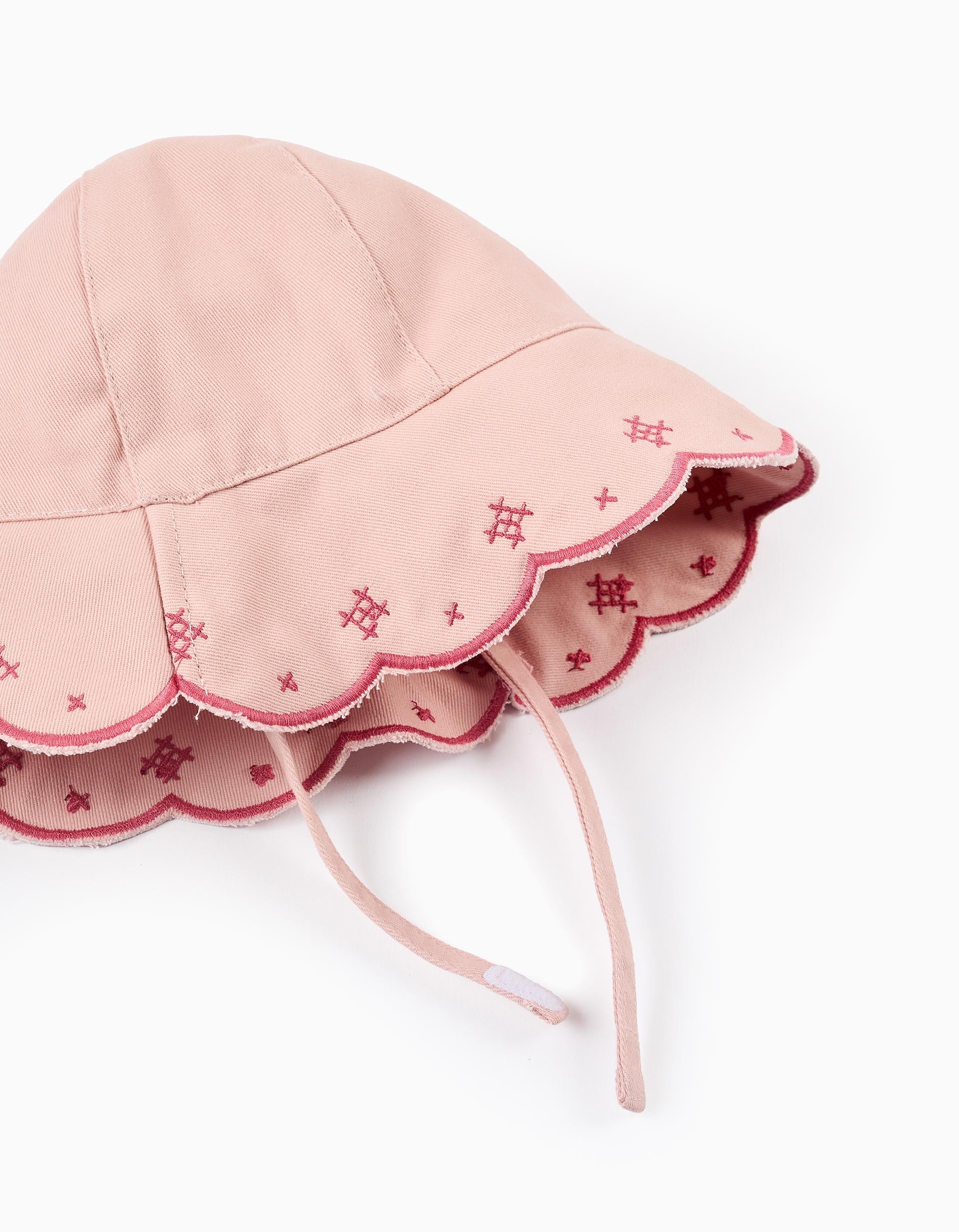 Hat with Embroidery for Babies and Girls, Pink