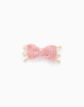 Barrette à Cheveux avec Noeud et Coquillages pour Bébé et Fille, Rose