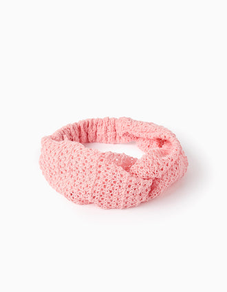 Knitted Hairband for Babies and Girls, Pink