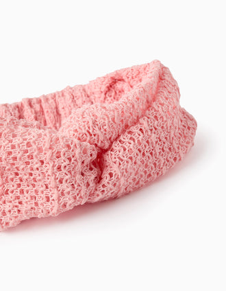 Knitted Hairband for Babies and Girls, Pink