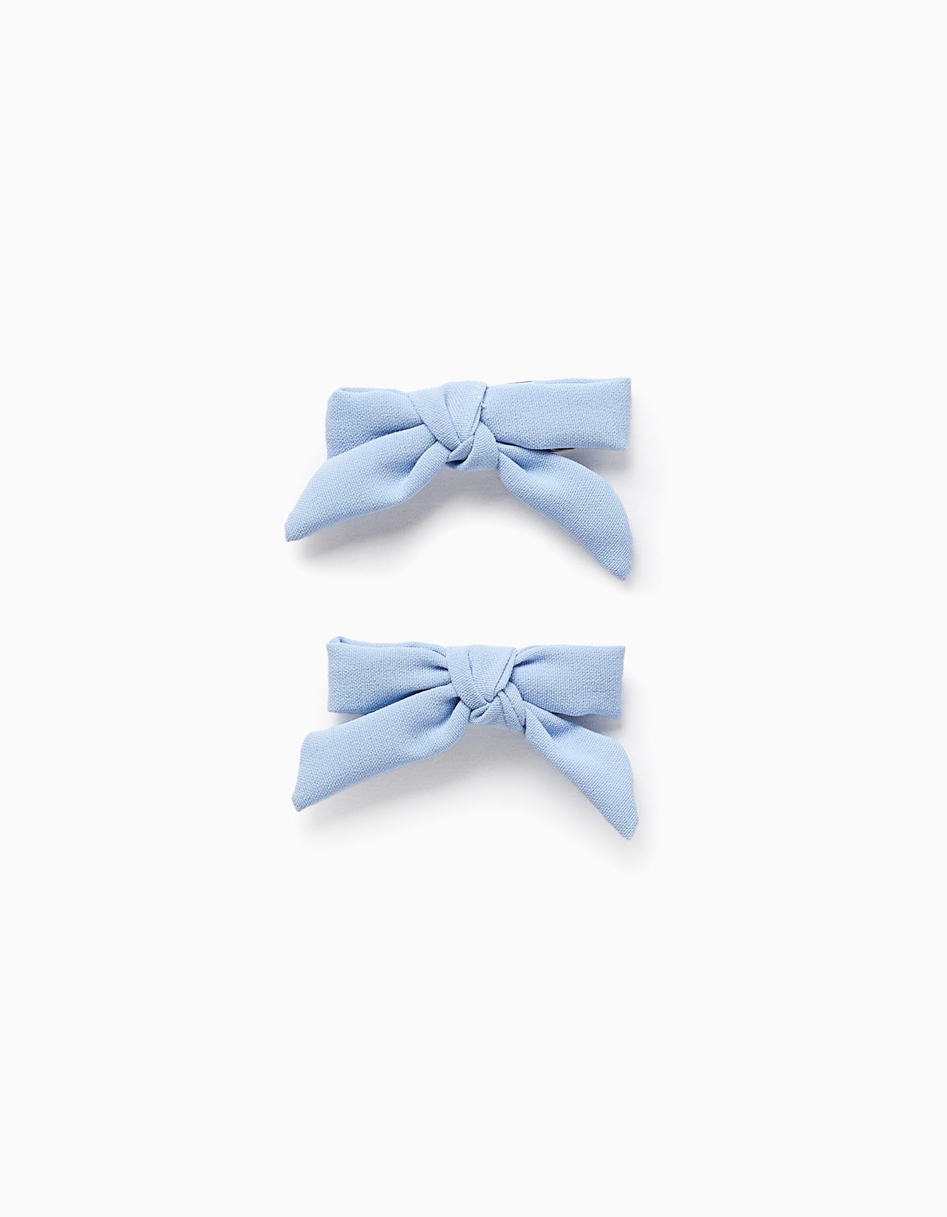 Pack 2 Pinces avec Noeud pour Bébé et Fille, Bleu-Clair