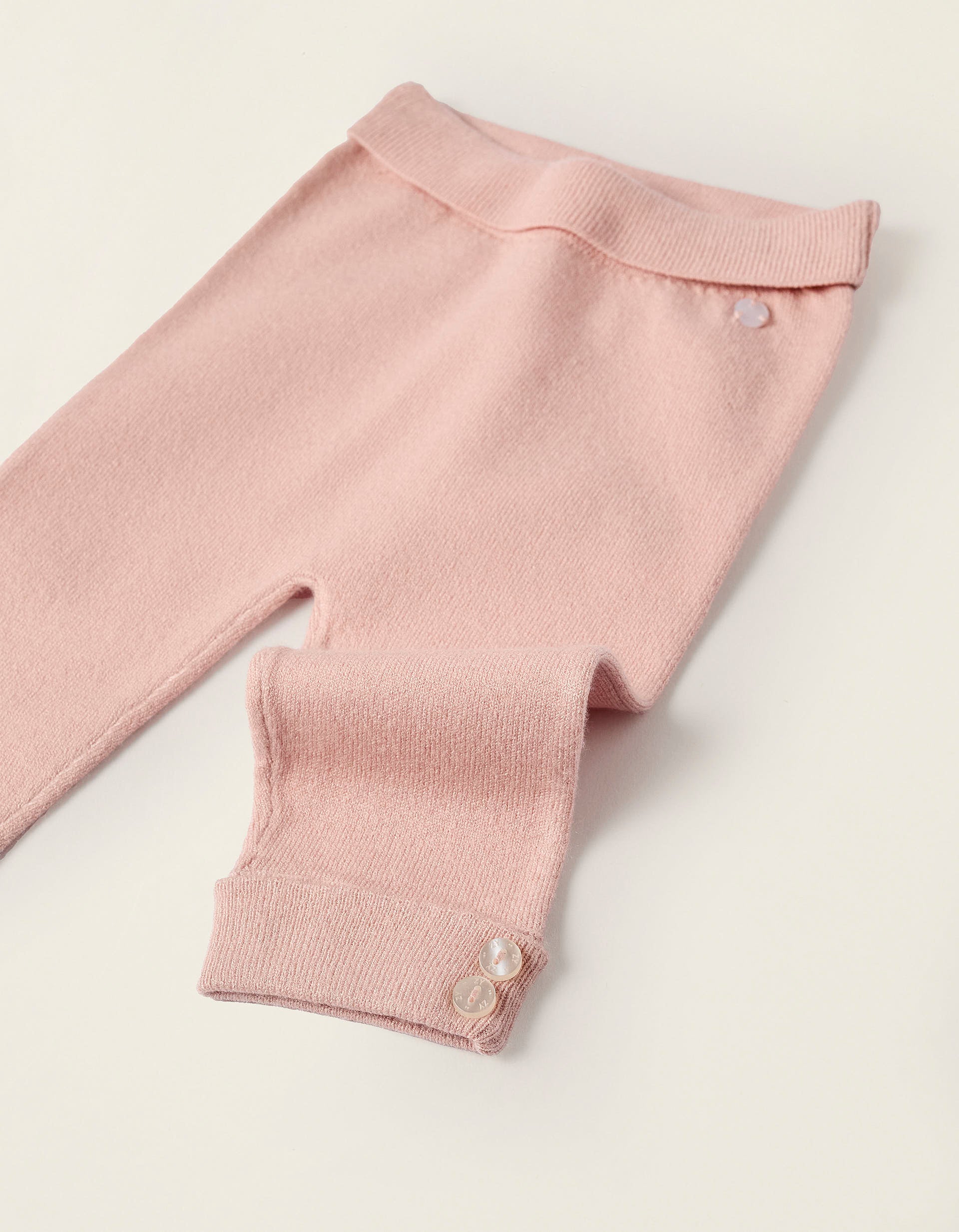 Knitted Trousers for Newborn Girls, Pink