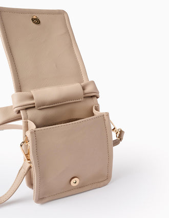 Bolso Bandolera com Lazo para Niña, Beige