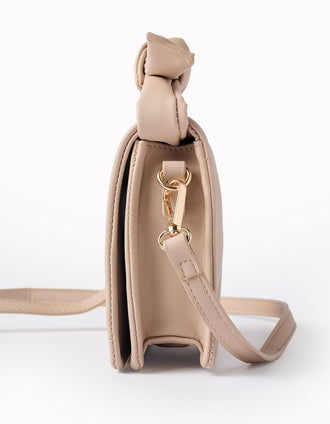 Bolso Bandolera com Lazo para Niña, Beige