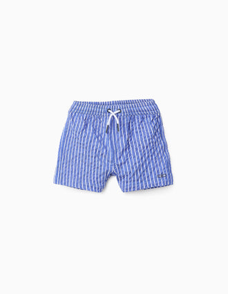 Short de Bain à Rayures pour Bébé Garçon, Bleu