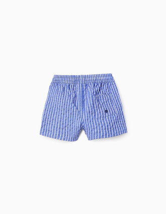 Short de Bain à Rayures pour Bébé Garçon, Bleu
