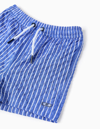 Short de Bain à Rayures pour Bébé Garçon, Bleu
