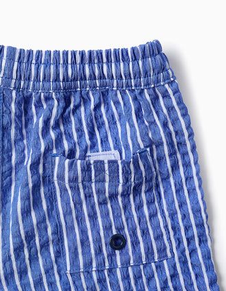 Short de Bain à Rayures pour Bébé Garçon, Bleu
