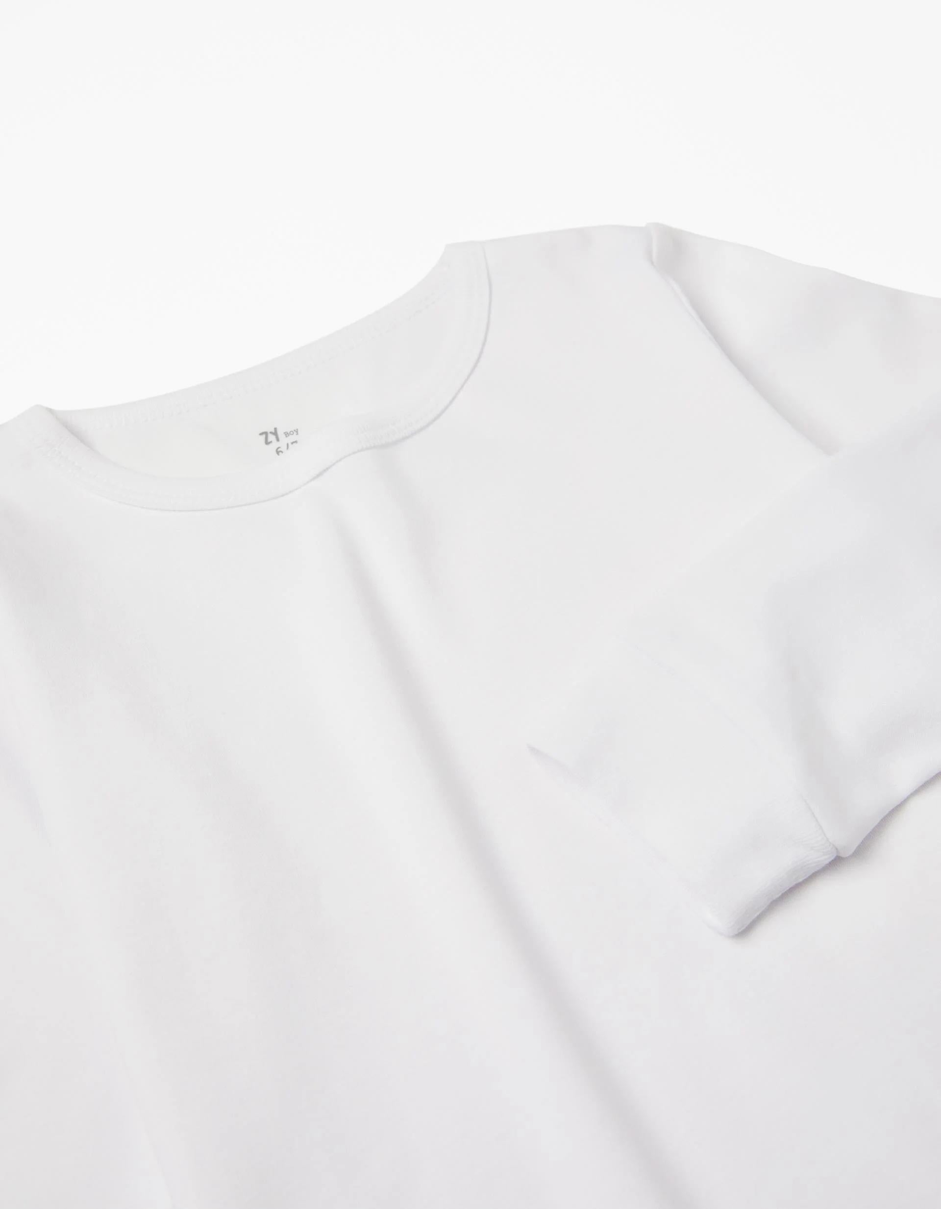 Pack of 3 Long Sleeve Vests for Boys, White