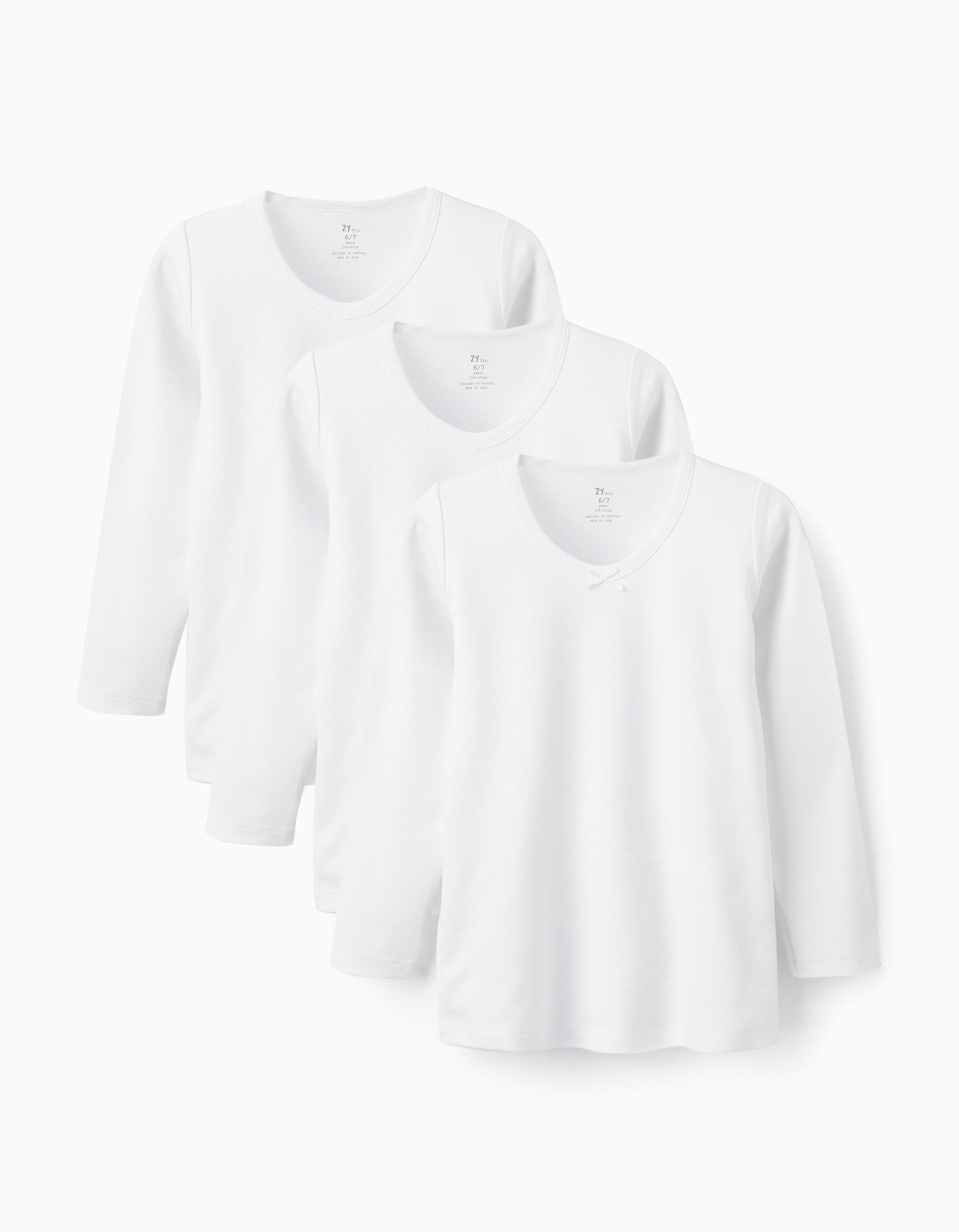 Pack 3 Maillots de Corps pour Fille 'Extra Warm', Blanc