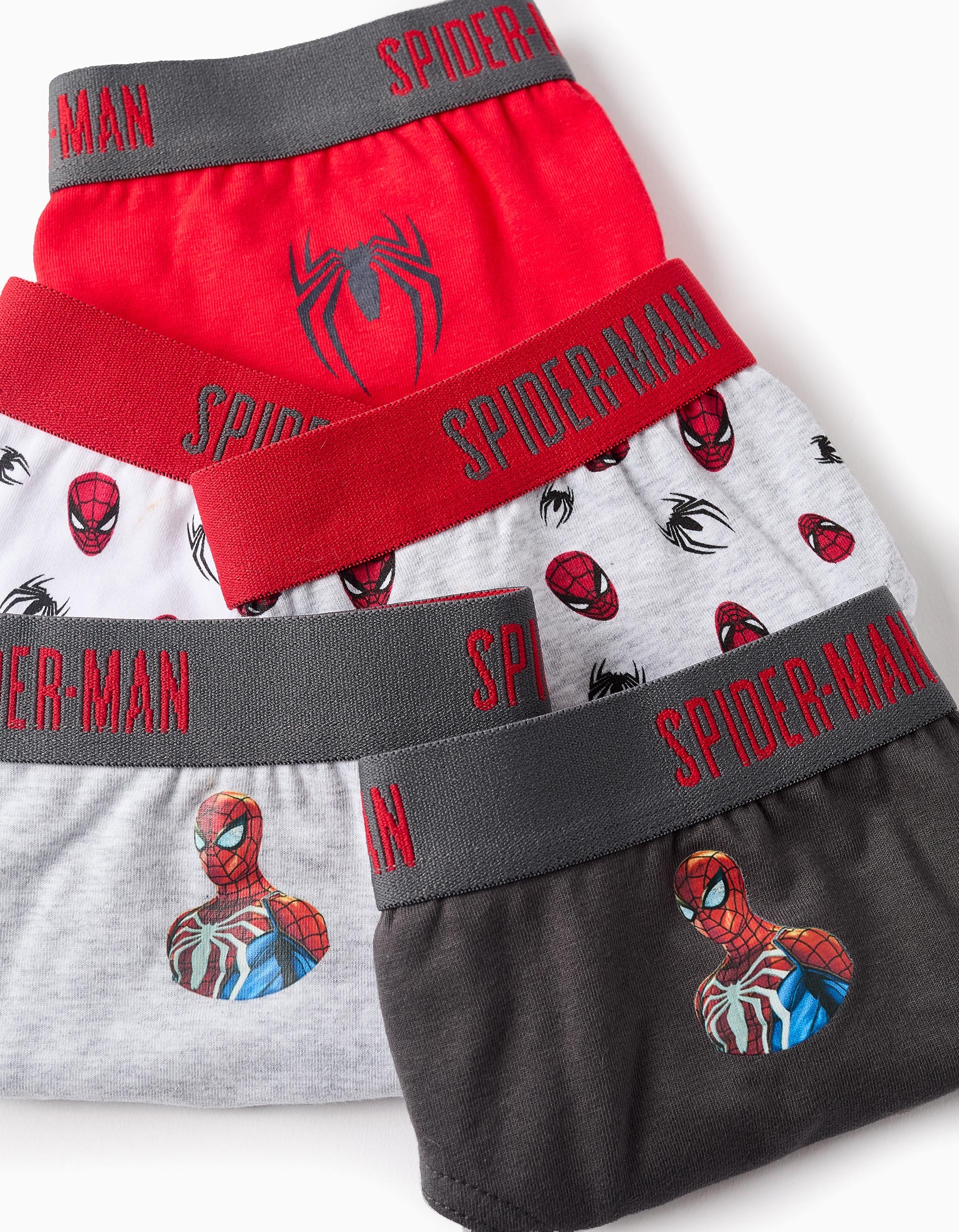 Pack 5 Cuecas para Menino 'Spiderman', Vermelho/Branco/Cinza