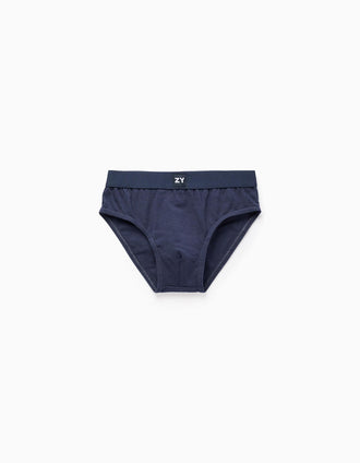 Pack of 5 Plain Briefs for Boys, Blue/White/Grey