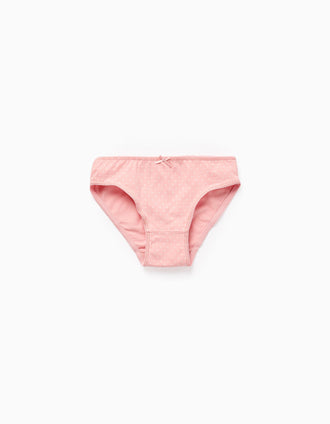 Pack of 5 Briefs for Girls 'Butterflies', White/Pink/Beige