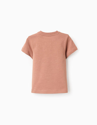 T-shirt em Jersey de Algodão para Bebé Menino 'Eyes', Castanho