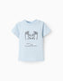 Camiseta en Jersey de Algodón para Bebé Niño 'Heart', Azul Claro