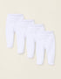 Pack 4 Pantalons à Pieds en Coton Peigné pour Nouveau-né et Bébé, Blanc