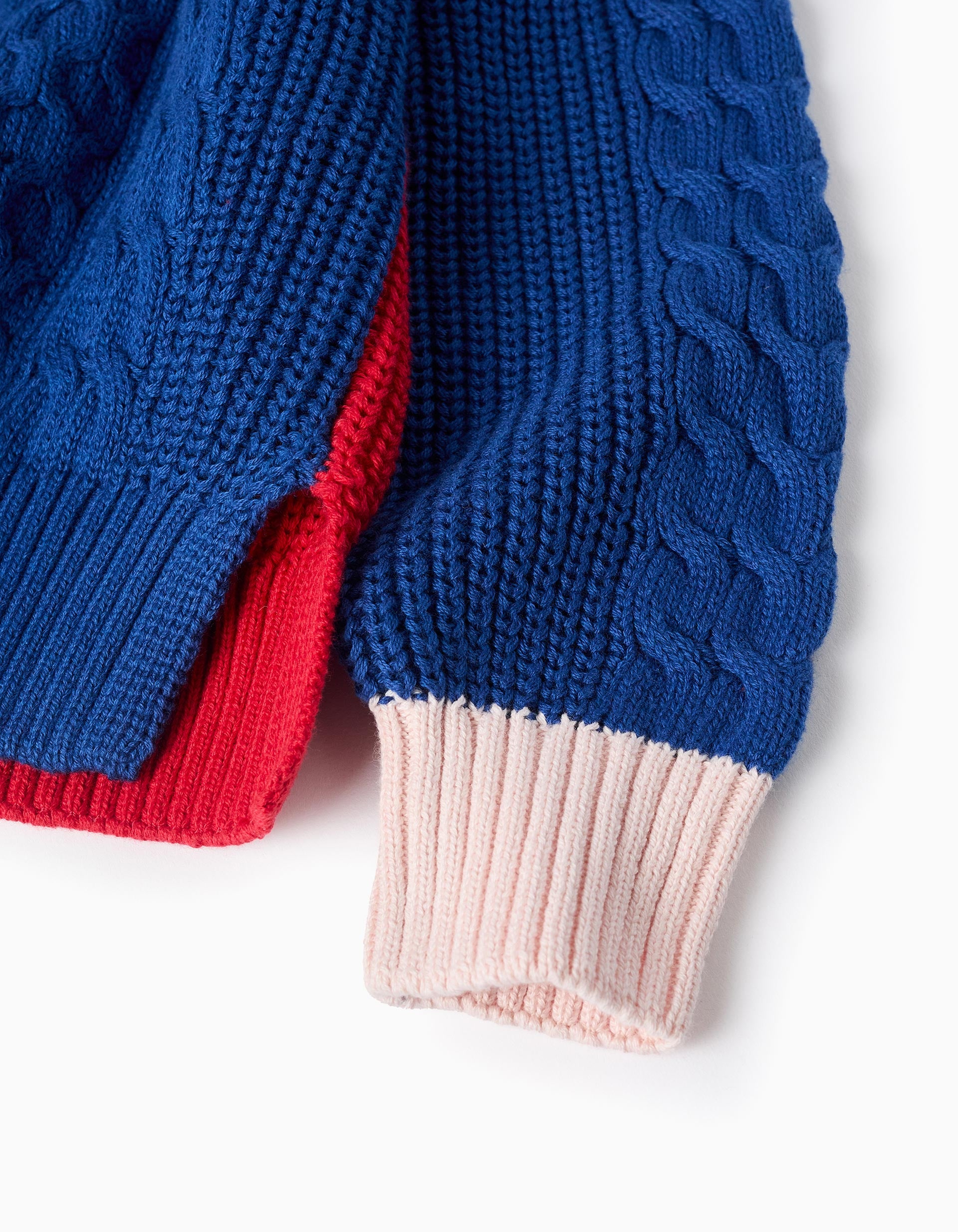 Knitted Jumper with Embossed Effects for Girls, Multicoloured