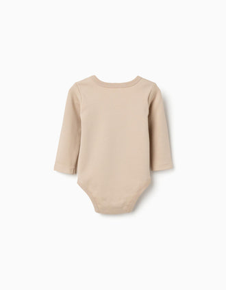 Pack of 4 Cotton Bodysuits for Newborns and Babies 'Pastel', White/Beige