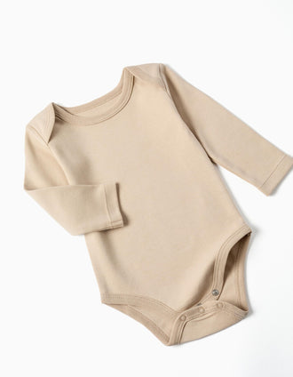 Pack of 4 Cotton Bodysuits for Newborns and Babies 'Pastel', White/Beige