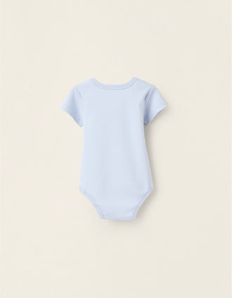 Pack of 4 Short Sleeve Bodysuits for Baby Girls 'Hearts', White/Blue