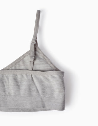 Pack of 2 Bras with Removable Padding for Girls, White/Grey