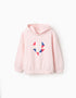 Sudadera con Capucha de Algodón 'Triangle Heart' para Niña, Rosa Claro