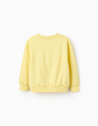 Sudadera de Algodón con Estampado de Snoopy para Niña, Amarillo