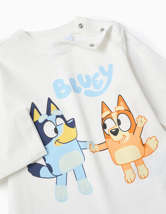 T-shirt de Algodão para Bebé 'Bluey & Bingo', Branco