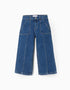 Jeans with Raised Seams for Girls 'Wide Leg', Blue