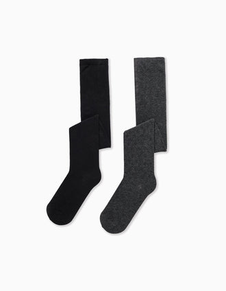 Pack 2 Leotardos para Niña, Negro/Gris