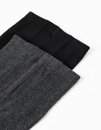Pack 2 Leotardos para Niña, Negro/Gris
