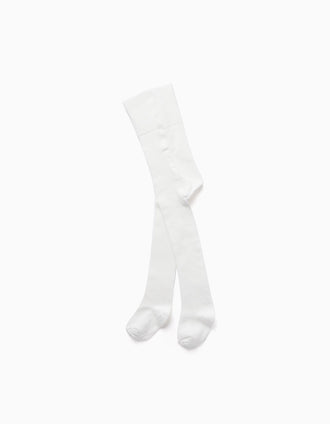 Leotardos de Cintura Alta para Recién Nacido, Blanco