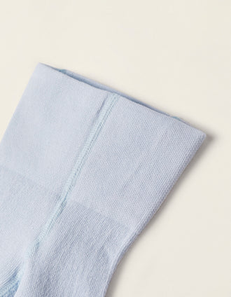 Collants de Cintura Alta em Algodão para Recém-Nascido, Azul