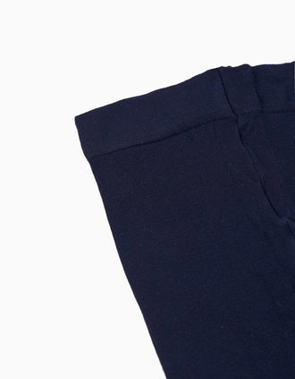 Microfiber Tights with Bow for Baby Girls, Dark Blue