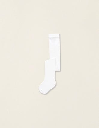 Cotton Anti-Pilling Tights for Babies, White