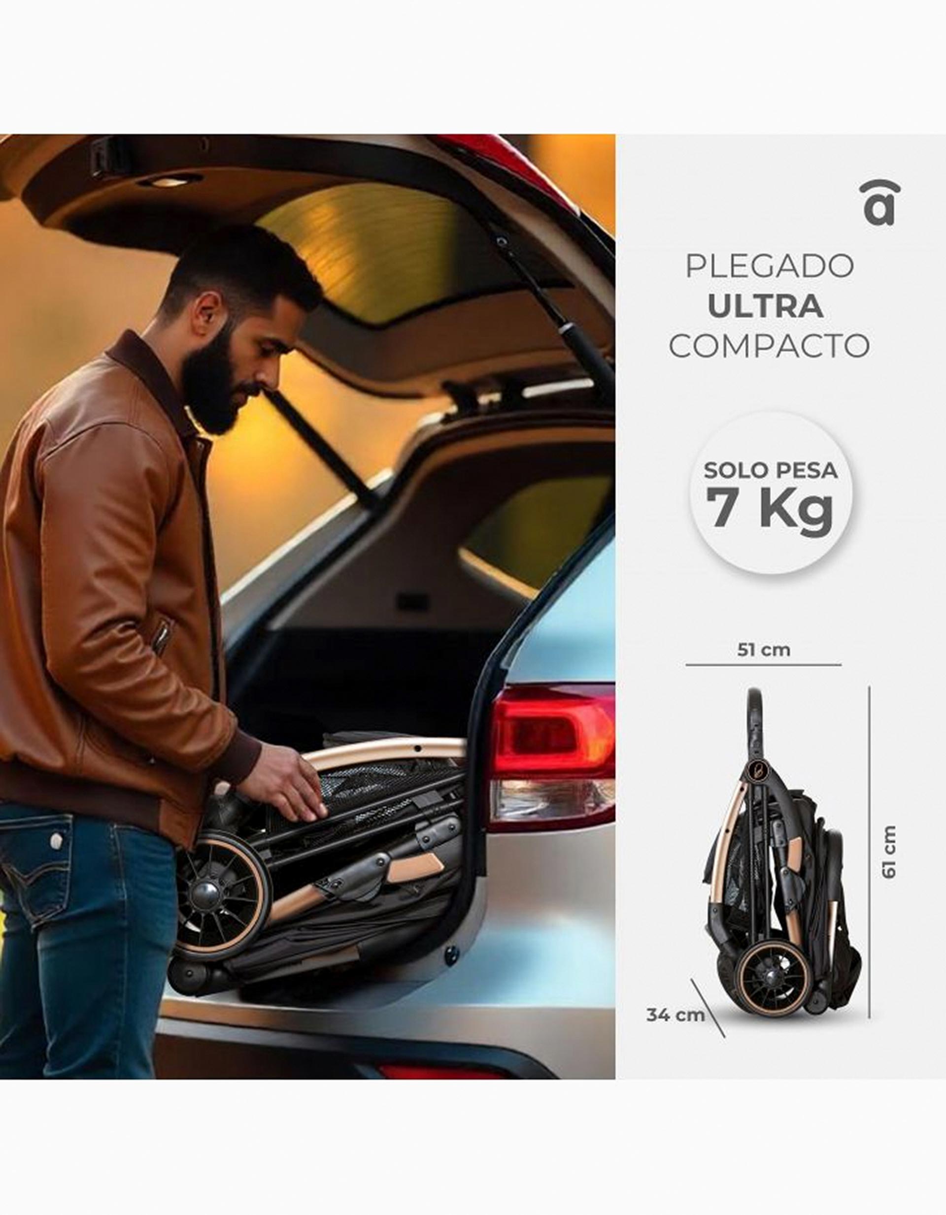 Carrito de Paseo Asalvo Plis Plas, Negro