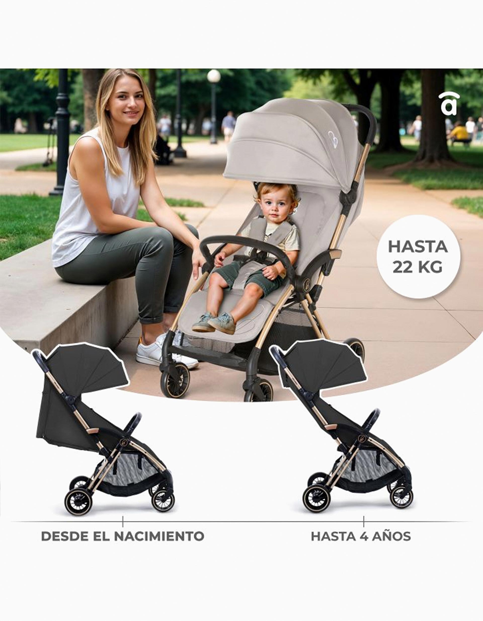 Carrito de Paseo Asalvo Plis Plas, Negro