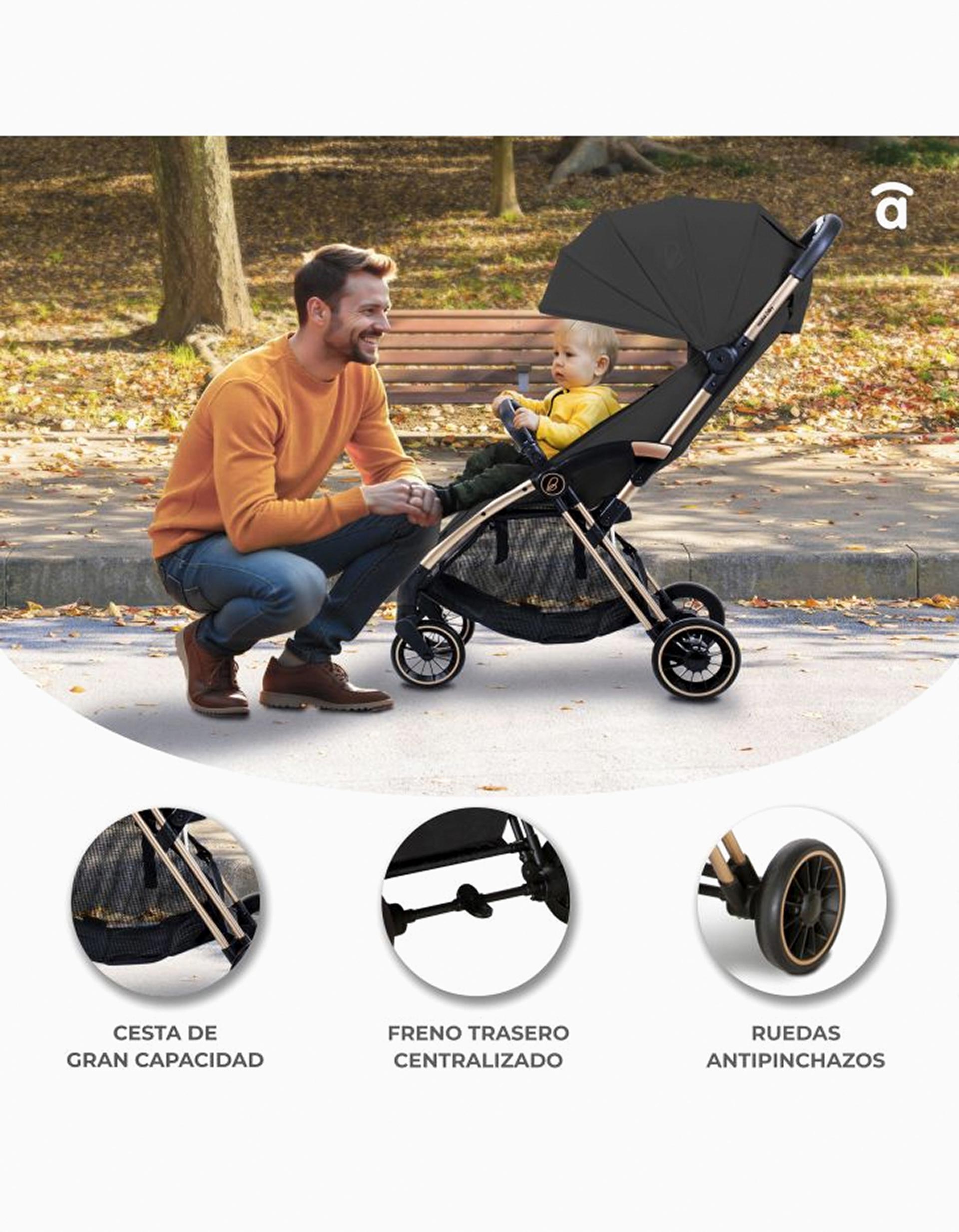 Carrito de Paseo Asalvo Plis Plas, Negro