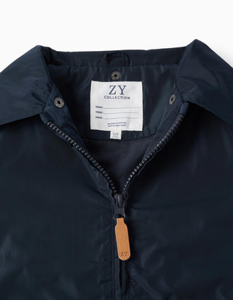 Chaqueta Cortavientos con Capucha desmontable para Niño, Azul Oscuro