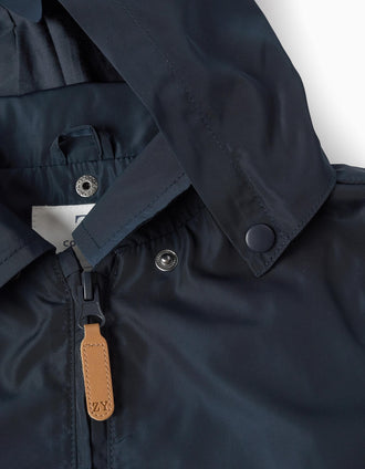 Chaqueta Cortavientos con Capucha desmontable para Niño, Azul Oscuro