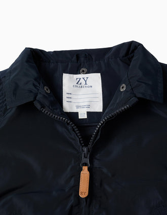 Chaqueta Cortavientos con Capucha desmontable para Bebé Niño, Azul Oscuro.