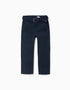 Pantalon Chino en Sergé avec Ceinture pour Garçon 'Straight Fit', Bleu