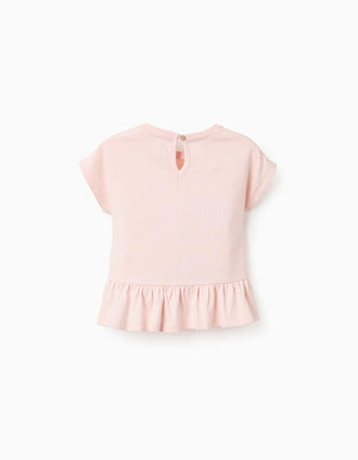 T-shirt de Algodão para Bebé Menina 'Bambi & Thumper', Rosa